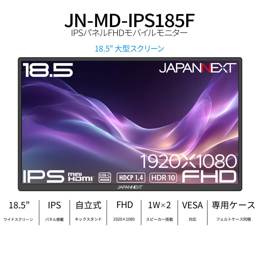 JAPANNEXT（ジャパンネクスト） JAPANNEXT 18.5インチ IPSパネル搭載