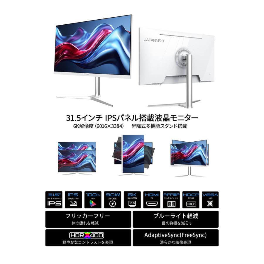 JAPANNEXT（ジャパンネクスト） JAPANNEXT 31.5インチ IPSパネル搭載