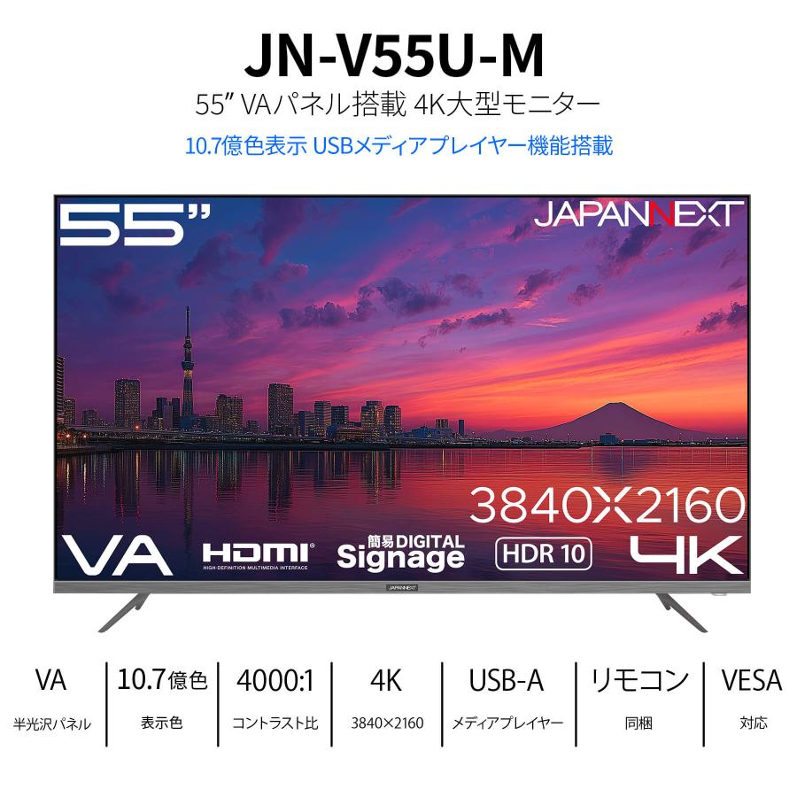 JAPANNEXT（ジャパンネクスト） 【2年保証モデル】 JAPANNEXT 55インチ
