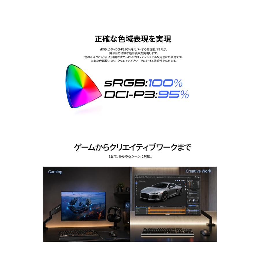 JAPANNEXT（ジャパンネクスト） 【モニ研監修モニターアーム同梱モデル