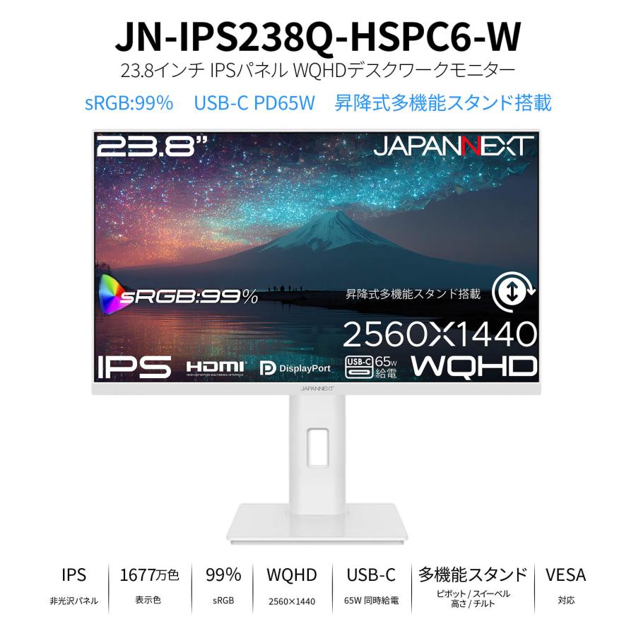 JAPANNEXT（ジャパンネクスト） JAPANNEXT 23.8インチ IPSパネル搭載