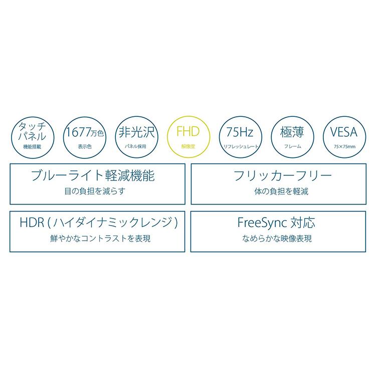 JAPANNEXT デスクワーク液晶モニター PCモニター パソコンモニター 21.5インチ IPSパネル フルHD  75Hz PC HDMI USB 高画質 JN-IPS215FHDR-T ジャパンネクスト | JAPANNEXT | 03