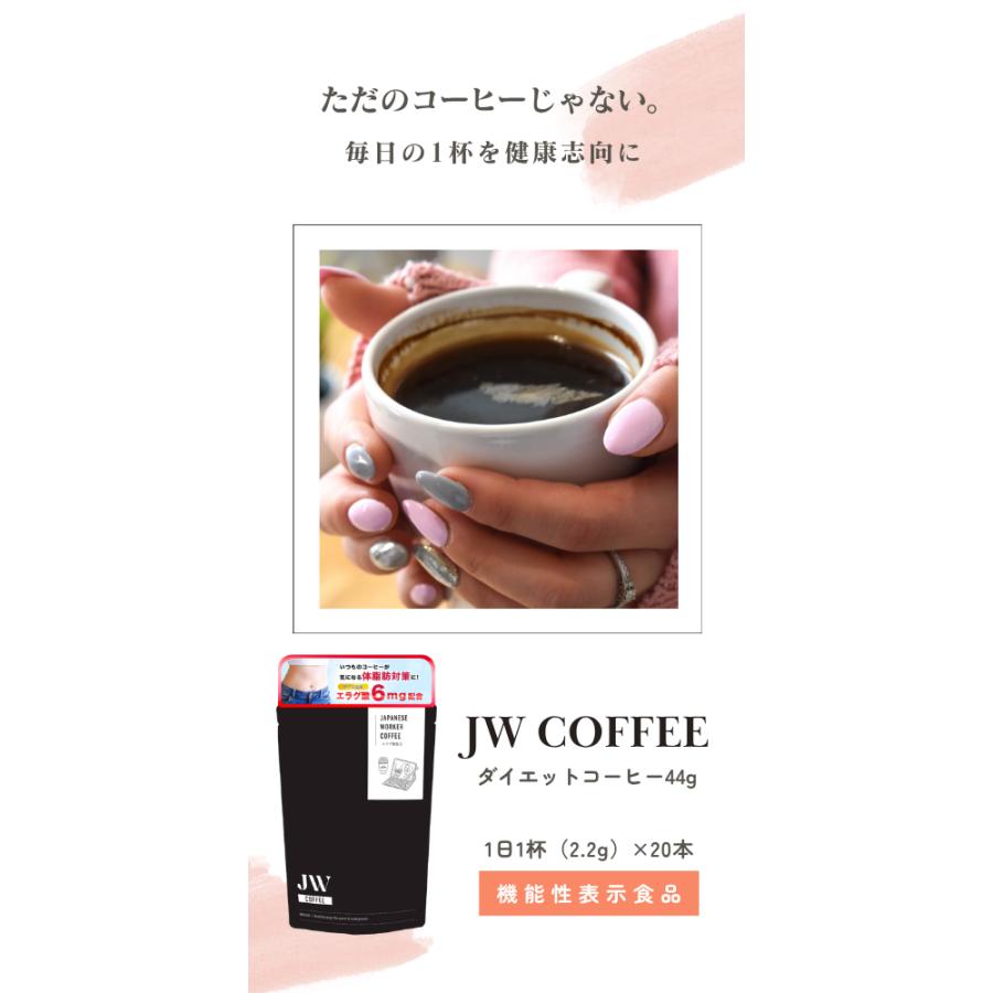 機能性表示食品】JWCOFFEE ダイエットコーヒー 送料無料 エラグ酸 6mg