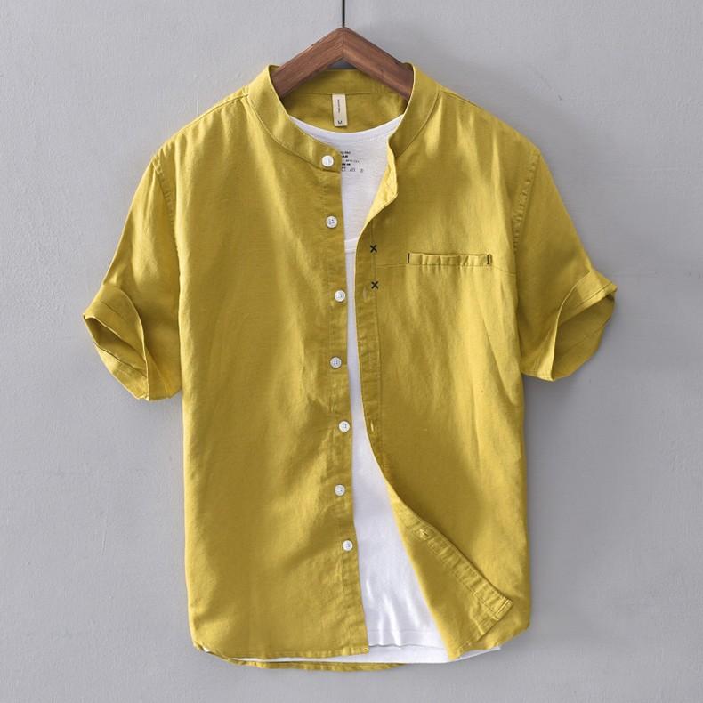 シャツ メンズ ワインシャツ 半袖 スタンドカラー 綿麻 アマ リネン 涼しい 前開き 胸ポケット ベーシック 夏服 夏物 カジュアル Csyf771 Nicole 通販 Yahoo ショッピング