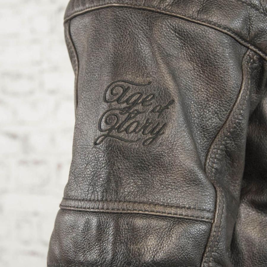 【正規総代理店】エイジオブグローリー ロッカー ビンテージブラック / Age of Glory ライダース ジャケット バイク用 プロテクター付き 革ジャン 本革の画像