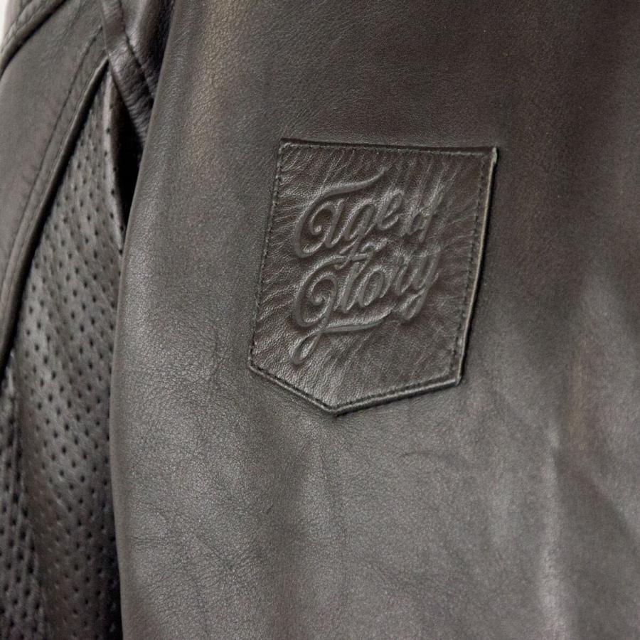 【正規総代理店】エイジオブグローリー ロッカー ビンテージブラック / Age of Glory ライダース ジャケット バイク用 プロテクター付き 革ジャン 本革の画像