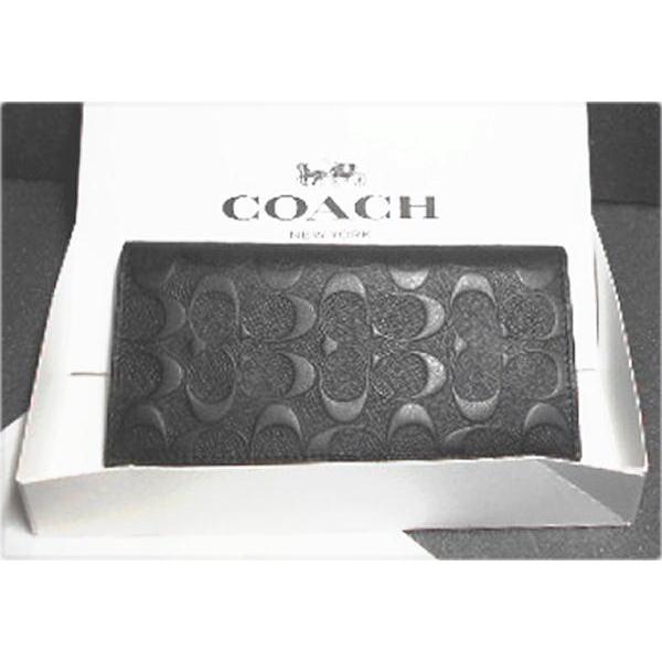 コーチ COACH 長財布 SIG BLACK 本皮 正規品 黒 : japhinitem 