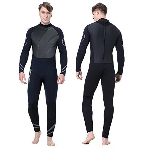 Owntop メンズ ウェットスーツ 3mm ネオプレン フルスーツ - 日焼け止め 保温 ワンピース ダイビング サーフィン フィッシング マリンスポーツ ウエット 2XL