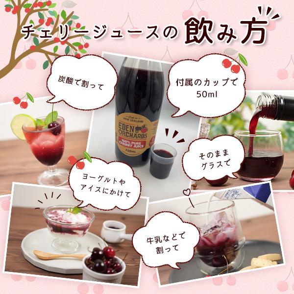 100％ ピュア チェリージュース 750ml ×3本 エデン農園 チェリー2kg分