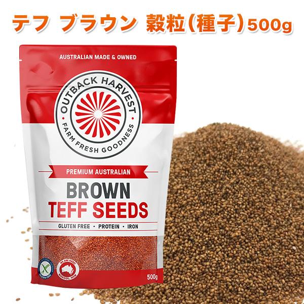 テフ 穀粒 (種子) ブラウン 500g BROWN TEFF SEEDS スーパーフード グルテンフリー 低GI オーストラリア産 殺菌済 | 