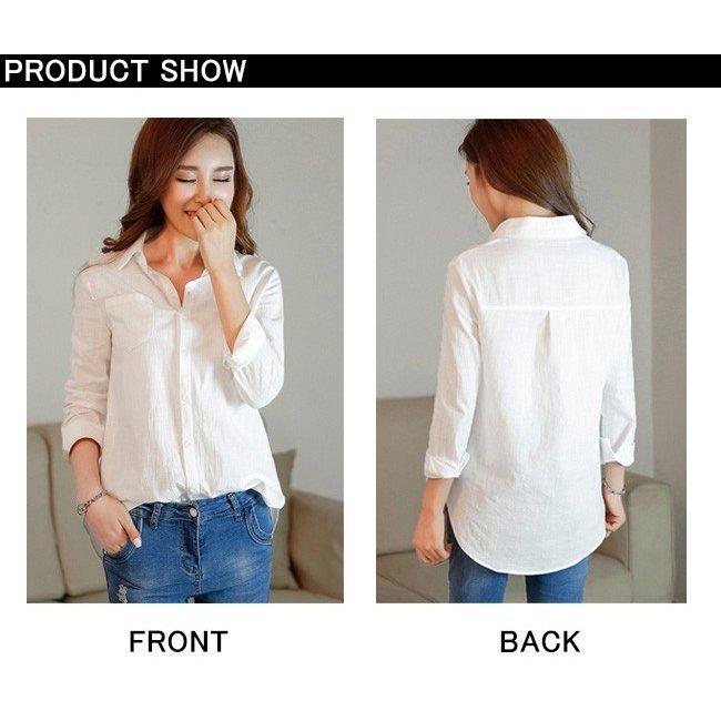 クーポン対象外 綿麻シャツ リネンシャツ 長袖シャツ ワイシャツ Yシャツ カジュアルシャツ ロングシャツ レディース 無地 シンプル シワ加工 春新作 長袖 サイズ M Www Oroagri Eu