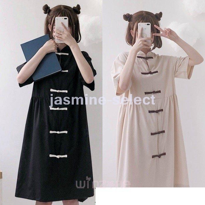 チャイナボタン ワンピース ひざ下丈 ロリータ 漢服 レディース 可愛い チャイナワンピース 夏 Jasmi 2572ghcaa Jasmine Select 通販 Yahoo ショッピング