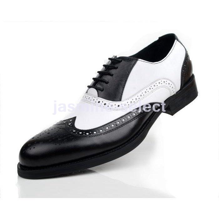 高級ブランド ビジネスシューズメンズフォーマル本革カジュアル 白黒コンビビジネスシューズメンズ2トン内羽根紳士靴ウイングチップエナメル牛革本革革靴ロングノーズレースアップメダリオンヴィンテージ父の日 シューズ Dagl Tg
