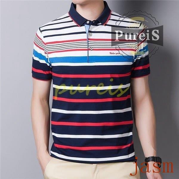 ファッション シルバー金具 ポロシャツ メンズ 配色切替えポロシャツ ストライプ柄 半袖ポロシャツ 立ち襟 メンズポロシャツ お兄系ポロシャツ ポロ 肌着 リゾート Tozmxscrbx Www Totenka Com