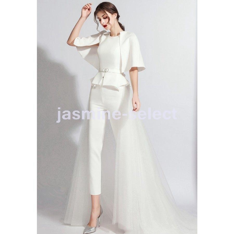 新作人気モデル ウエディングドレス 袖あり モード系 個性的 トレーン 赤 黒 白 大きいサイズ ドレス 花嫁 二次会 結婚式 かっこいい パンツドレス カラードレス スレンダーライン カラー レッド Avia Russia Com