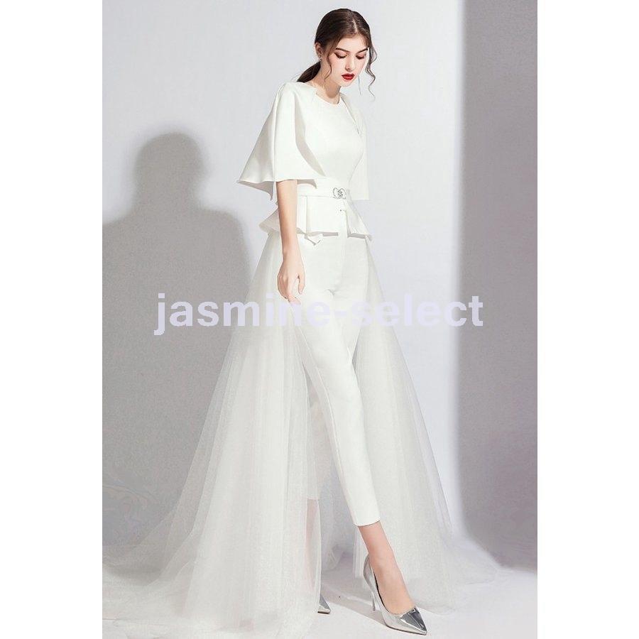 新作人気モデル ウエディングドレス 袖あり モード系 個性的 トレーン 赤 黒 白 大きいサイズ ドレス 花嫁 二次会 結婚式 かっこいい パンツドレス カラードレス スレンダーライン カラー レッド Avia Russia Com