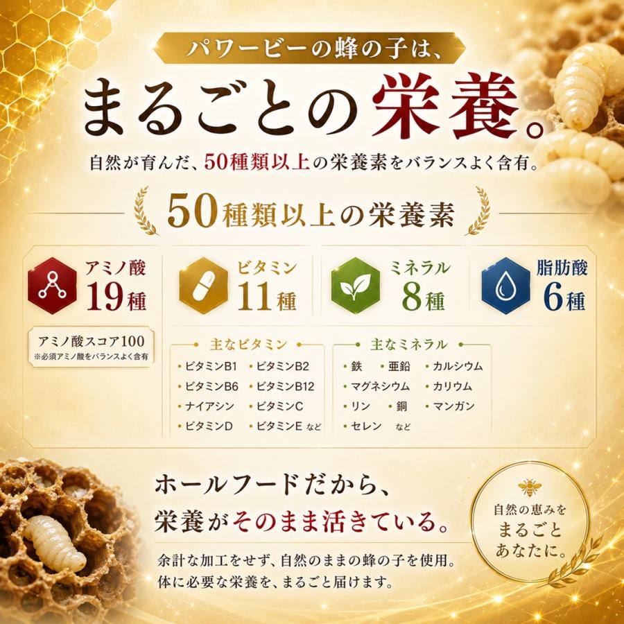 蜂の子 サプリ 和漢 ミツバチ 活力 元気サポート パワービープラス 120