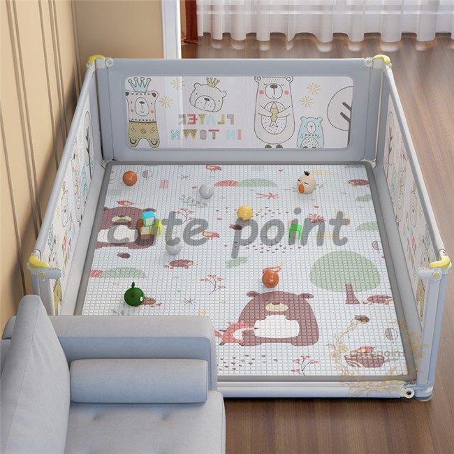 ベビーサークル 大型 ベビーフェンス おしゃれ 扉ロック 安全の高さ マットなし 育児ベビーサークル 底に吸盤付き 赤ちゃん 垂直・片側昇降可能 柵 安全 