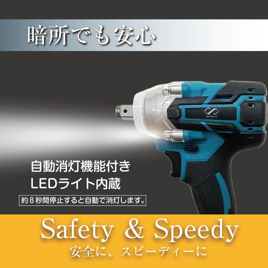 2024新型】電動インパクトレンチ マキタ 互換 600N・m タイヤ交換 21V  