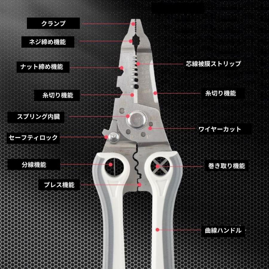 ストリッパー ニッパー 左利き 共通 ケーブル カッター ワイヤー 強力