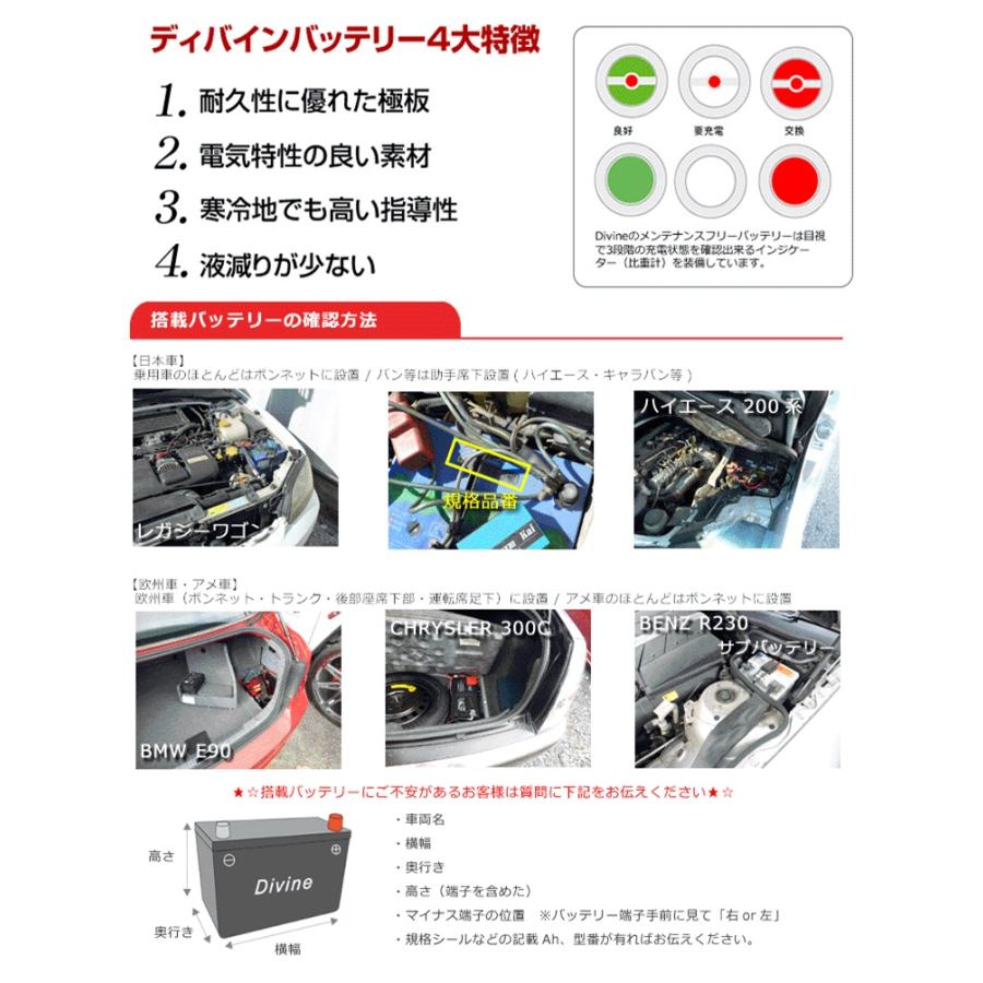 105D31R DIVINEバッテリー / 75D31R 85D31R 95D31R 互換日産 キャラバンホーミー クルー シリビアン ダットサントラック アトラス 他｜jass-store｜06