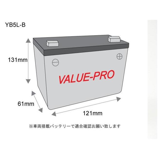 YB5L-B 開放型バッテリー ValuePro / 互換 FB5L-B TZR125 TZR250 1KT 2XT RZ250R TDR250 SRX-4 SRX-6 RZ125 XT400 XT600Z｜jass-store｜02