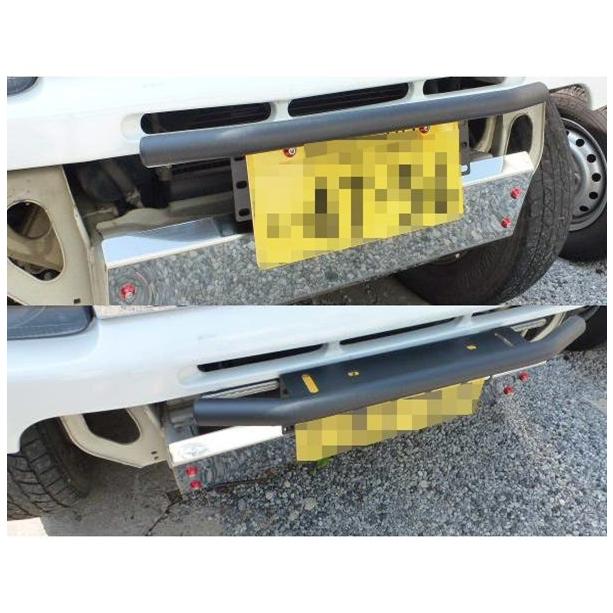 H56　パジェロミニ　KC フォグランプ付き　バンパーガード　マットブラック H56 パジェロミニ KC フォグランプ付き バンパーガード マット