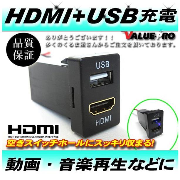 トヨタ Aタイプ 純正スイッチホール用 HDMI入力端子 + USB