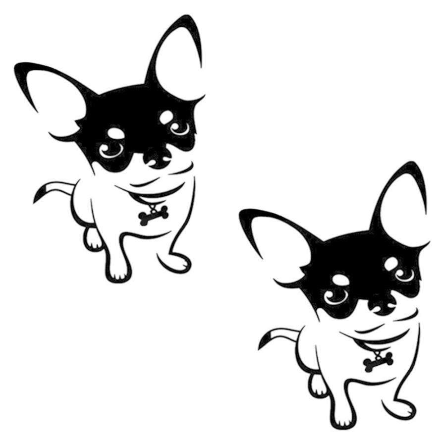 市場 チワワ オリジナル スムース正面 デカール カッコイイ シール 自動車 シルエット車 Cパターン ステッカー 名前 グッズ カッコいい