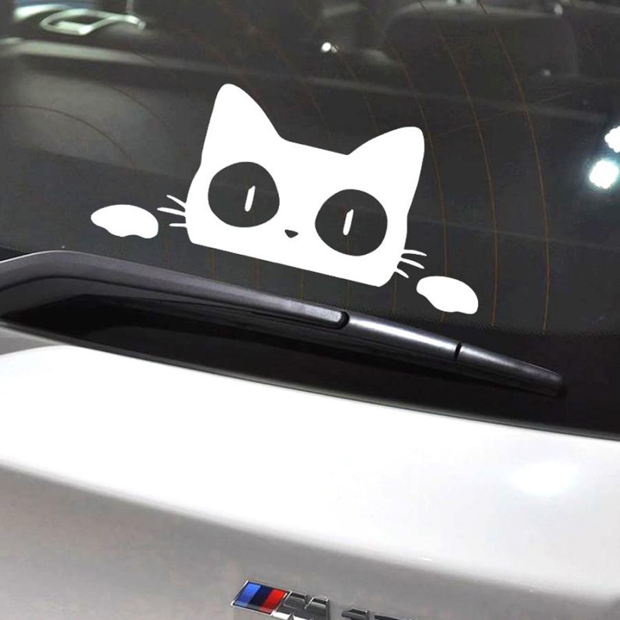 白猫 ステッカー 車 窓ガラス カーステッカー 防水 猫
