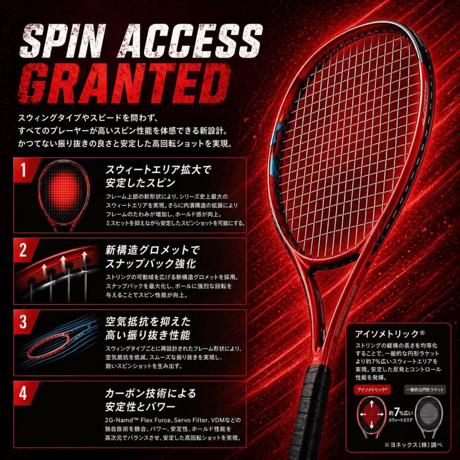 YONEX ヨネックス テニス ラケット 硬式テニス VCORE Vコア100D スピン
