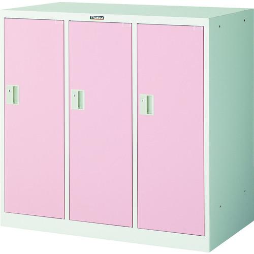 (直送品)TRUSCO ミニロッカー 3連用 ピンク MLK3-P