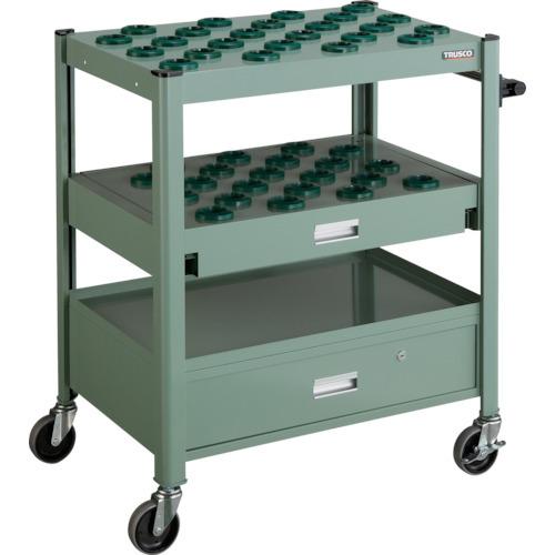 (直送品)TRUSCO TCW型ツーリングワゴン #40X45個 スライド棚引出し付 緑 TCW-T402DC:GN