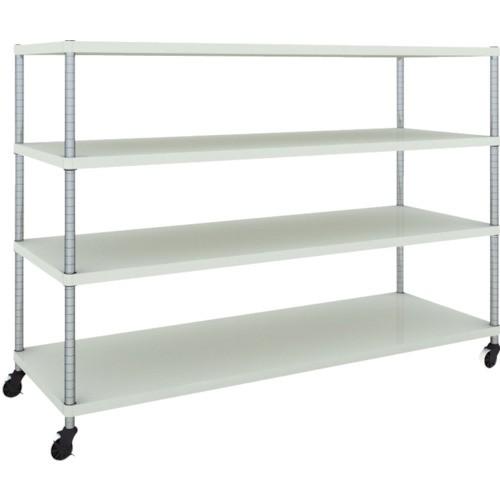 (送料別途)(直送品)TRUSCO スチールラック フェニックスラック 1800X600 4段 U車輪付 W色 抗菌粉体塗装 PER-4664-U125-W