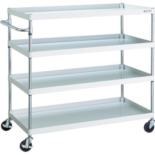 (送料別途)(直送品)TRUSCO ツールワゴン フェニックスワゴン 省音 1200X600XH1200 4段 ホワイト PEW-12124-W