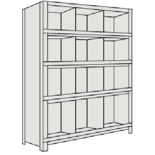 (送料別途)(直送品)TRUSCO スチール製軽量ボルト式棚 縦仕切前当付 W875×D300×H1800 3列4段 ネオグレー 63V-55:NG