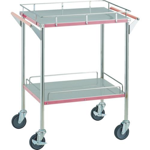 (送料別途)(直送品)TRUSCO ステンレス台車 抗菌SUSカラーラインワゴン 引出無し 600X450 ピンク KSCLW-2A-P