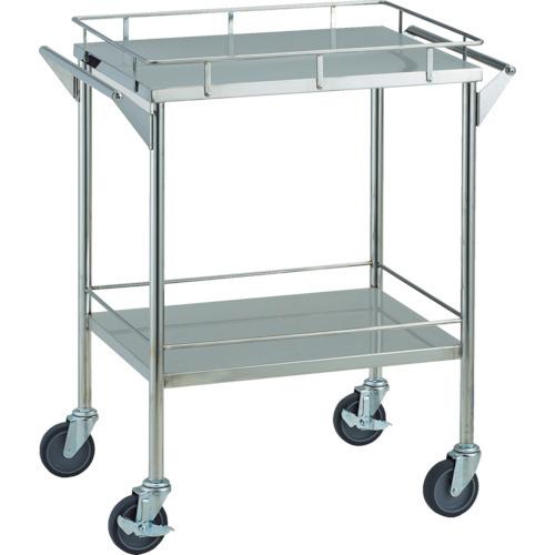 (送料別途)(直送品)TRUSCO ステンレスワゴン SUS304ワゴン 上下手摺付 両ハンドル 750X450 SCW-4C