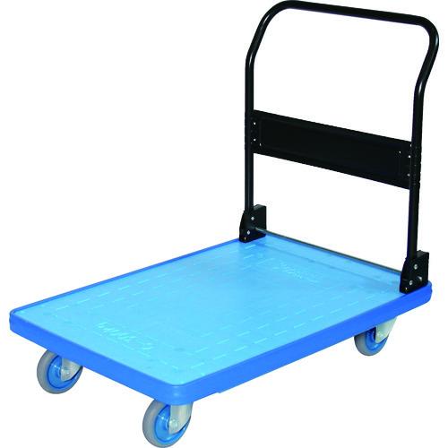 (直送品)TRUSCO MKP樹脂製台車 折畳式 906X616 エアキャスター付 ブルー MKP-301AC-B