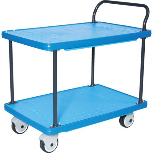 (直送品)TRUSCO MKP樹脂製台車 二段式 906X616 ブルー MKP-304-B