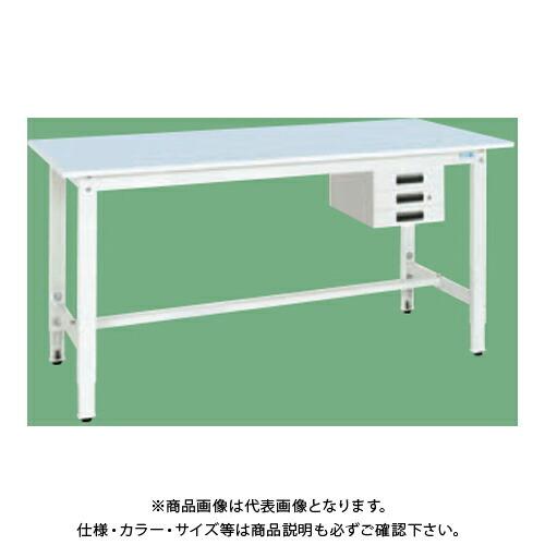 (運賃見積り)(直送品)サカエ SAKAE 軽量高さ調整作業台(抗ウイルス天板) 引出3段 W1800×D900×H800〜1000 (ホワイト×ブルー) TKK8-189CVPB