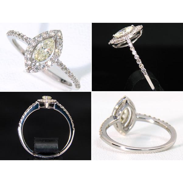☆じゅえりぃばんく☆ 高品質 マーキスカット マイクロセッティング D0.318ct M/VS2 ！ ＰＴ ダイヤモンド リング 【鑑定付】 |  | 02