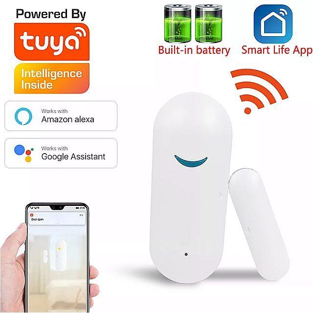 Tuya Wifi 付き スマート ドア センサー Alexa Google Homeと 互換性 のある スマート ドア センサー 付き オ