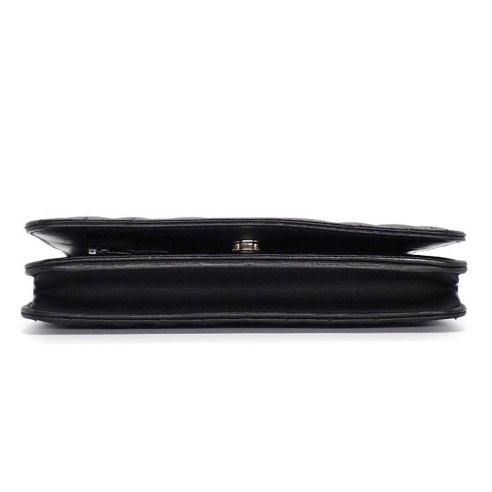 シャネル CHANEL ショルダーバッグ シェブロン チェーンウォレット A70230 2018年製 Vステッチ ブラック カーフスキン_3