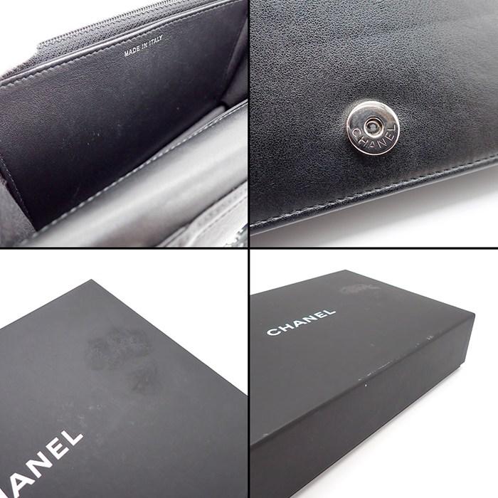シャネル CHANEL ショルダーバッグ シェブロン チェーンウォレット A70230 2018年製 Vステッチ ブラック カーフスキン_8