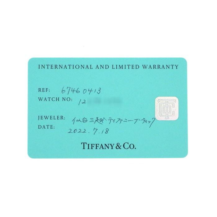 ティファニー Tiffany & Co. 腕時計 メイカーズ 67460413 4ポイント ダイヤインデックス スクエア ギョーシェ シルバー文字盤の画像