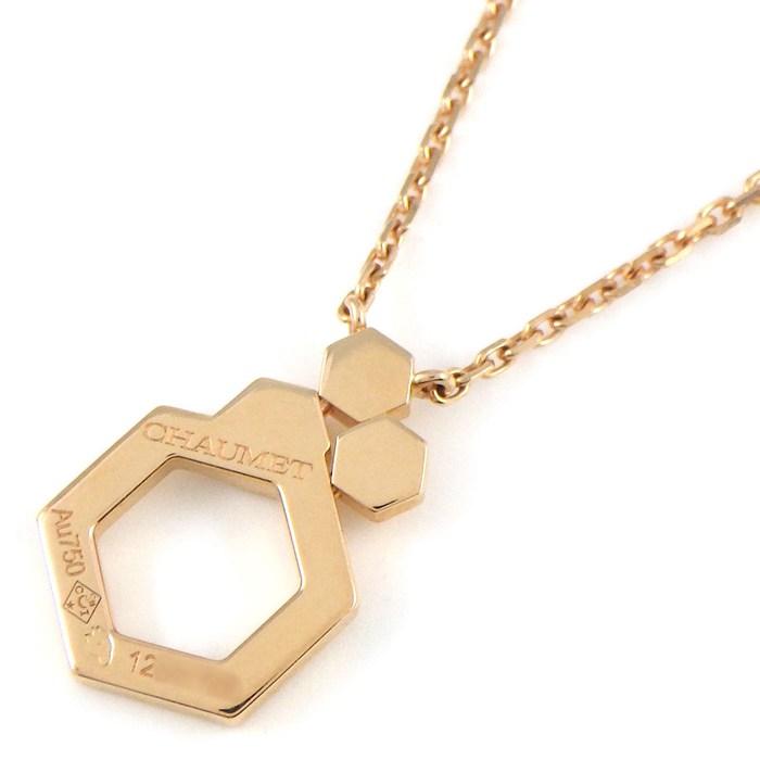 ショーメ Chaumet ネックレス ビーマイラブ ハニカム 1ポイント レッド ストーン K18PGの画像