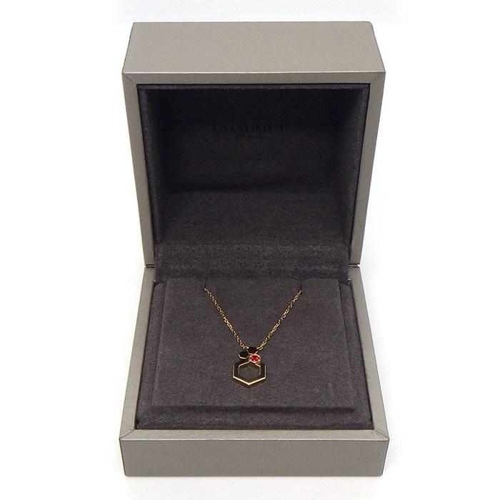 ショーメ Chaumet ネックレス ビーマイラブ ハニカム 1ポイント レッド ストーン K18PGの画像