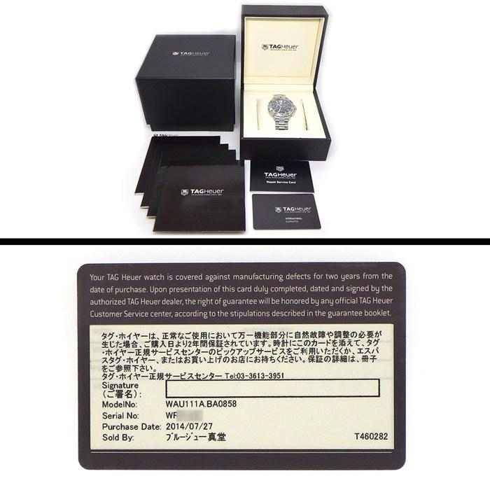 タグ・ホイヤー TAG Heuer 腕時計 フォーミュラー1 WAU111A.BA0858 ブラック文字盤 デイト スモールセコンド アラーム SSの画像