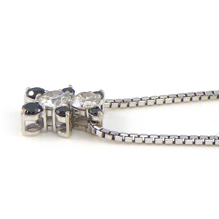 ネックレス パンダモチーフ ベネチアンチェーン ダイヤモンド 計0.65ct K18WGの画像